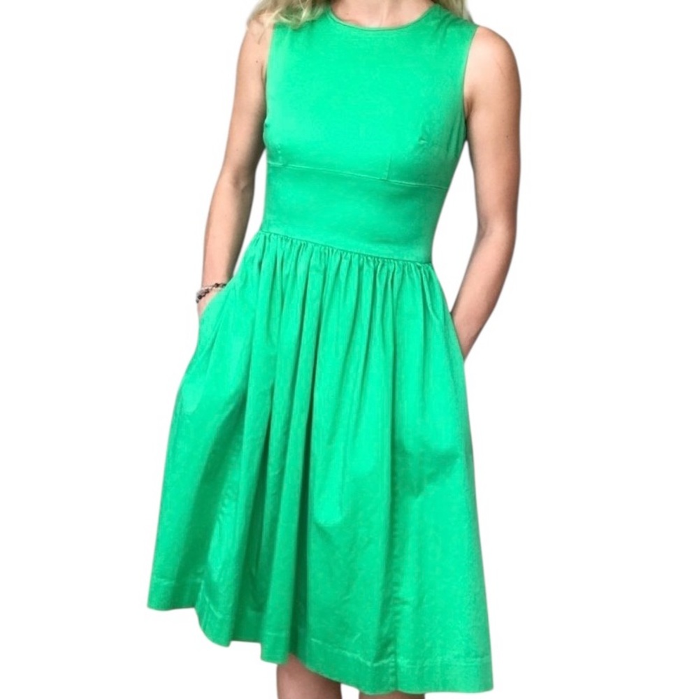 Isaac Mizrahi Green Sleeveless Midi Dress